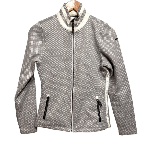 Killtec Women’s Fleece ski Jacket w/ standup collar grey & white Size 4 - Picture 1 of 8